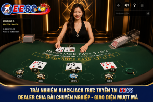 Người chơi tham gia bàn Blackjack trực tuyến trên giao diện EE88