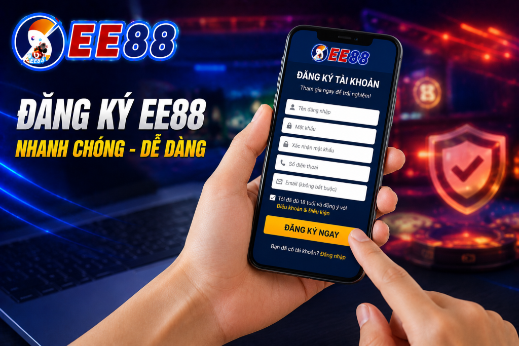 Người dùng thực hiện đăng ký tài khoản EE88 trên thiết bị di động