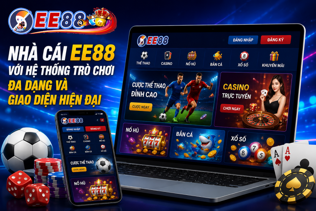 Nhà cái EE88 với hệ thống trò chơi đa dạng và giao diện hiện đại.
