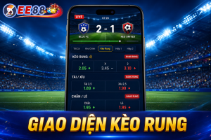 Giao diện Kèo Rung trên trận đấu bóng đá với tỷ lệ cược thay đổi theo thời gian thực