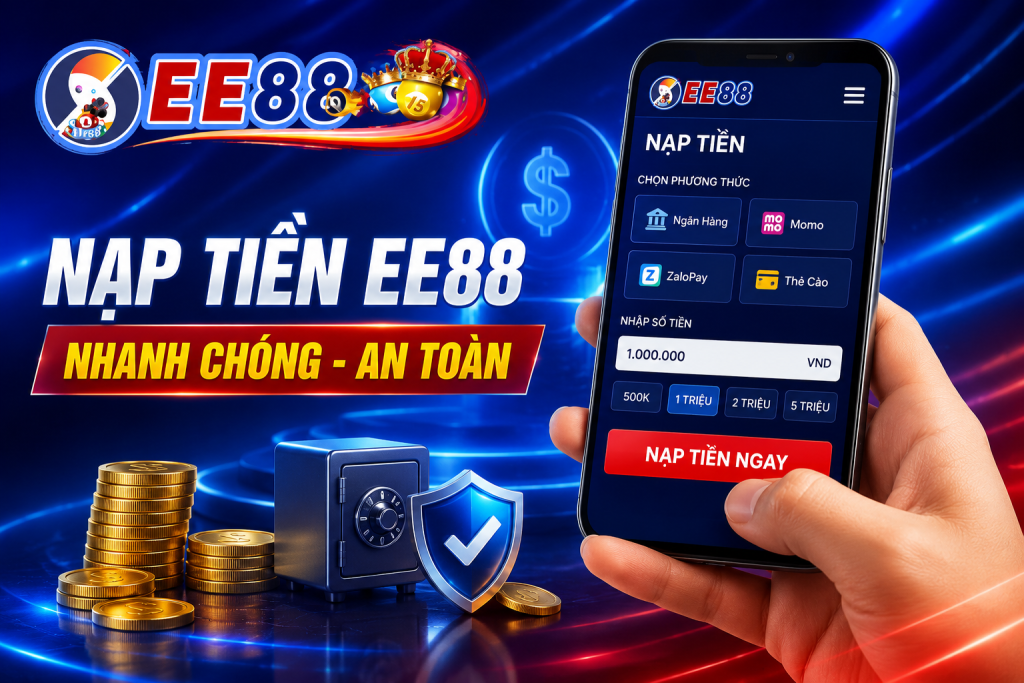 Người dùng thực hiện nạp tiền vào tài khoản EE88 trên điện thoại